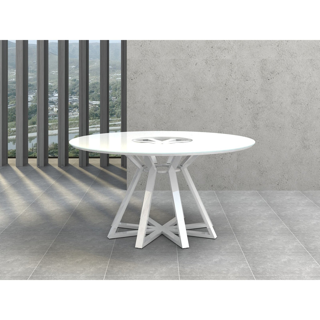 STAR Collection High Gloss White Lacquer  Dining Table CB-3476 by Casabianca Home - Pankour