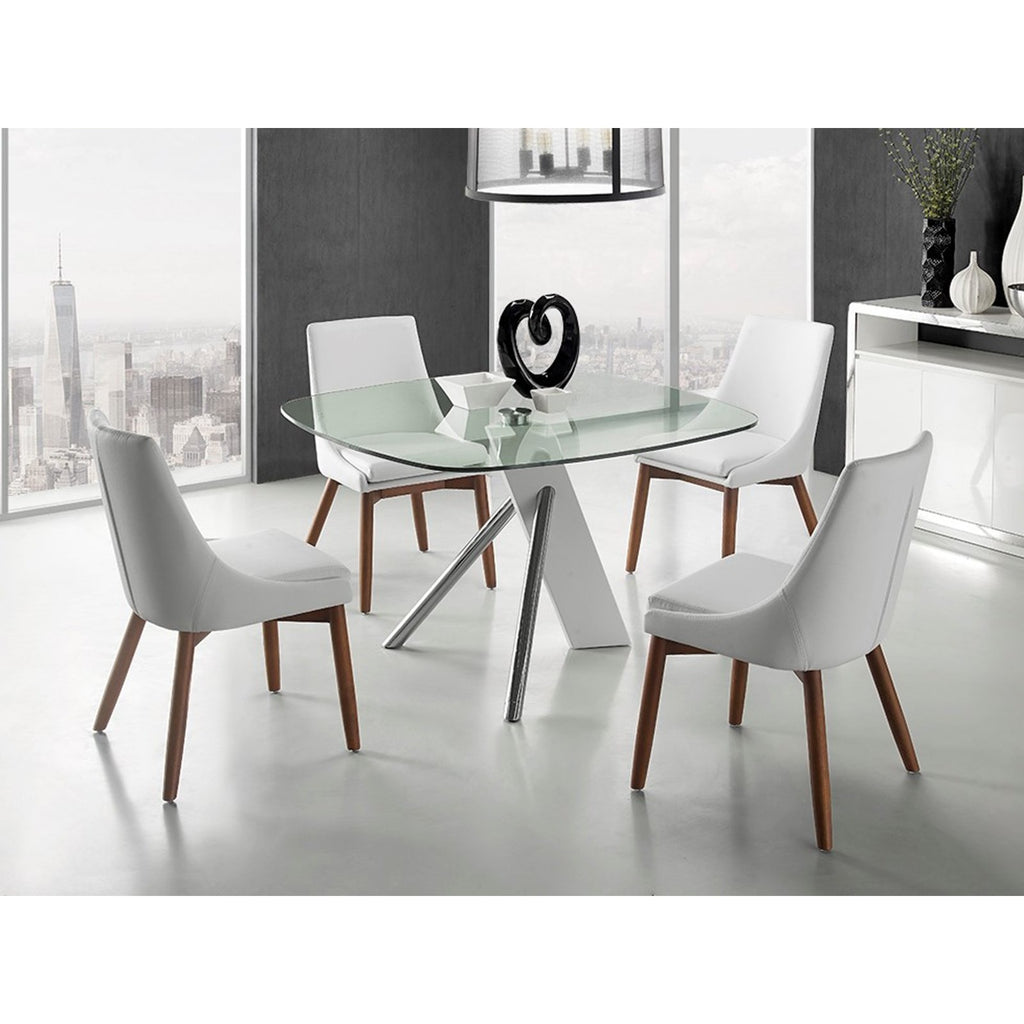 Casabianca Home URBAN Collection High Gloss White Lacquer  CB-F2170 Dining Table - Pankour