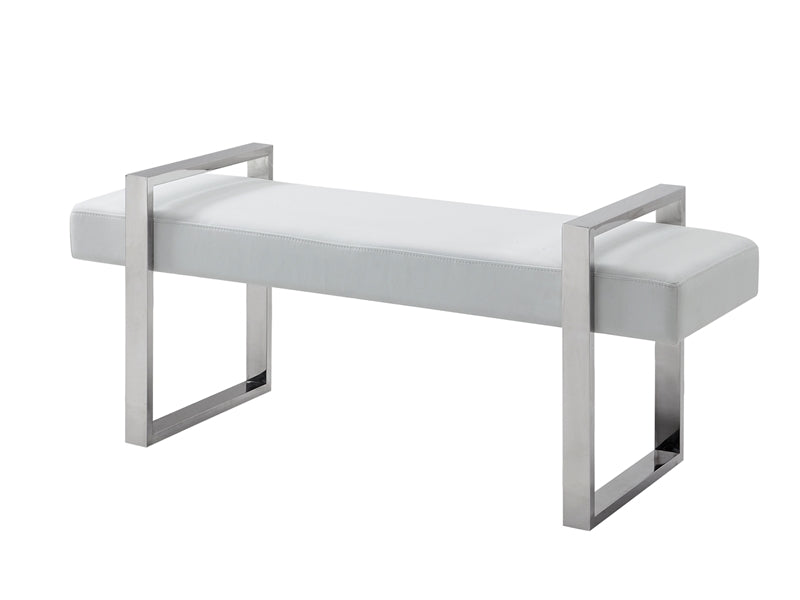 Casabianca Home ALBA CB-3430-WH-BENCH Bench White Eco-Leather - Pankour