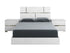 Casabianca Home PISA TC-9002-QW Queen Bed White Lacquer & Stainless Steel - Pankour