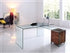 Casabianca Home RIO CB-1109-WAL-DESK Office Desk Walnut Veneer w Clear Glass - Pankour