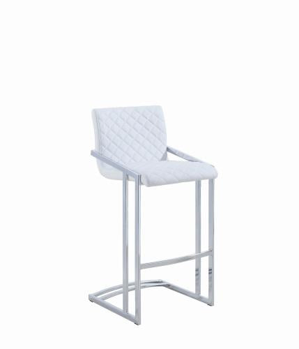 Coaster Furniture 104917 BAR STOOL WHITE & CHROME - Pankour