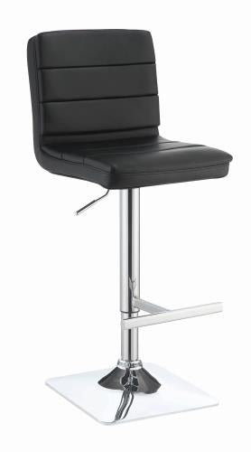 Coaster Furniture REC ROOM/BAR STOOLS: HEIGHT ADJUSTABLE 120695 ADJUSTABLE BAR STOOL BLACK & CHROME - Pankour