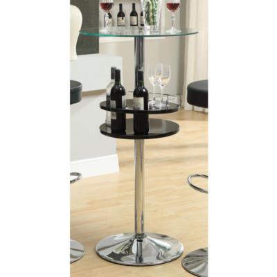 Coaster Furniture REC ROOM/ BAR TABLES: CHROME/GLASS 120715 Bar Table BLACK - Pankour