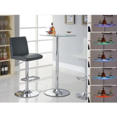 Coaster Furniture REC ROOM/ BAR TABLES: CHROME/GLASS 122400 Bar Table Black - Pankour