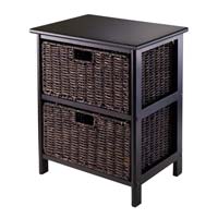Winsome Wood 20216 Omaha Storage Rack with Fold-able Baskets