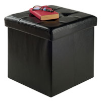 Winsome Wood 20415 Ashford Ottoman with Storage Faux Leather