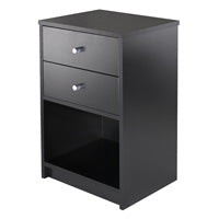 Winsome Wood 20936 Ava Accent Table with 2 Drawers in Black Finish