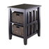Winsome Wood 92312 Morris Side Table with Fold-able Baskets