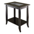Winsome Wood 92419 Genoa Rectangular End Table with Glass Top