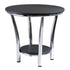 Winsome Wood 93219 Maya Round End Table, Black Top, Metal Legs