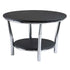 Winsome Wood 93230 Maya Round End Table, Black Top, Metal Legs