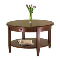 Winsome Wood 94231 Concord Round Coffee Table with Drawer and Shelf