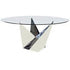 FIRENZE Collection Stainless Steel / Clear Glass  Dining Table CB-CT2063 - Pankour